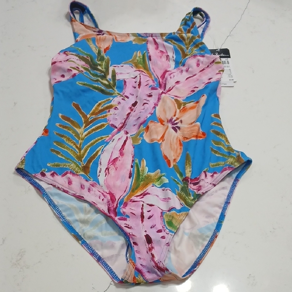 Floral  Swimwear in Blue and Pink By ULLA Popken New With Tags